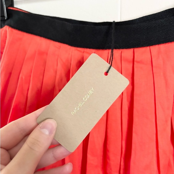 Rachel Comey red orange pleated midi skirt iris size L new - Picture 2 of 6